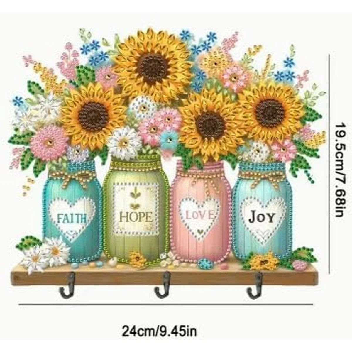 Sunflower Vases With Hooks Diamond Art Kit - Multi – image 5