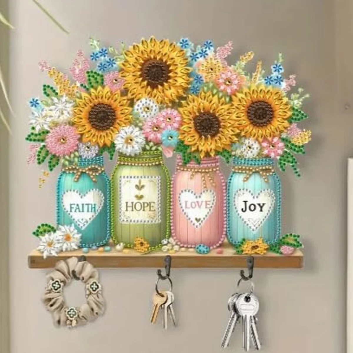 Sunflower Vases With Hooks Diamond Art Kit - Multi – image 6