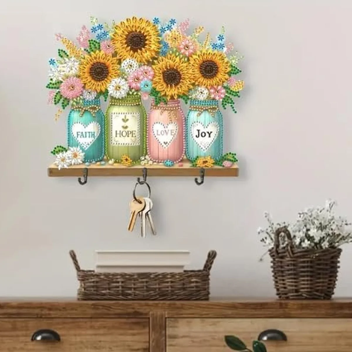 Sunflower Vases With Hooks Diamond Art Kit - Multi – image 8