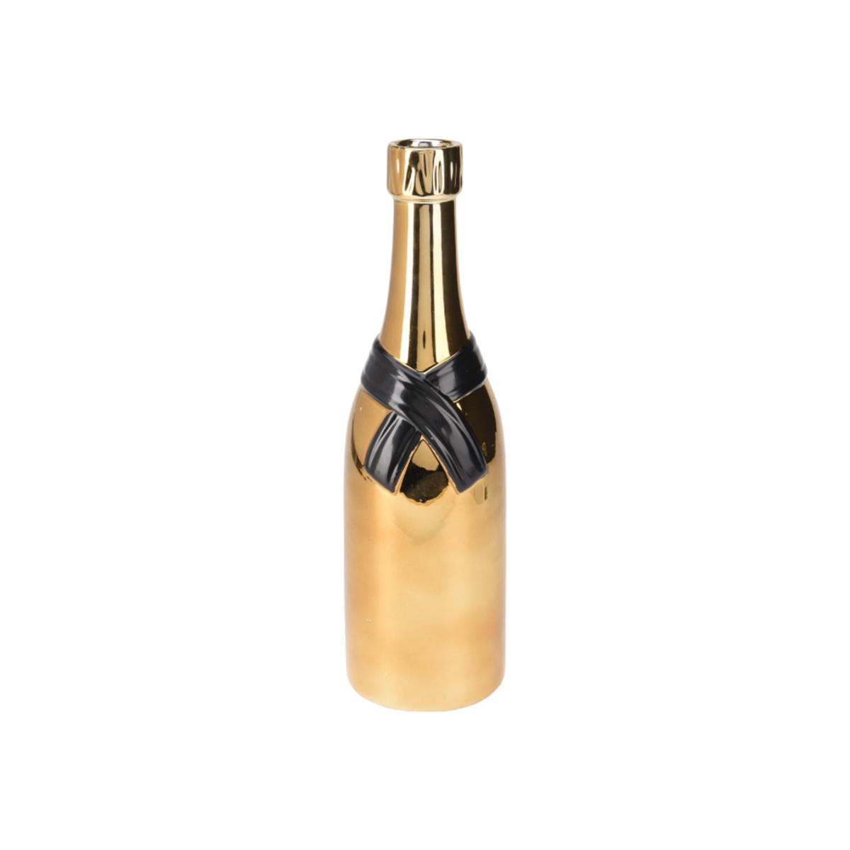 Champagne Bottle Vase - Gold