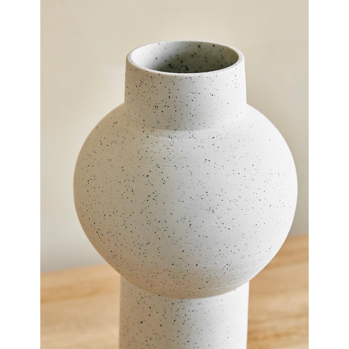 HKliving White Speckled Clay Vase – image 3