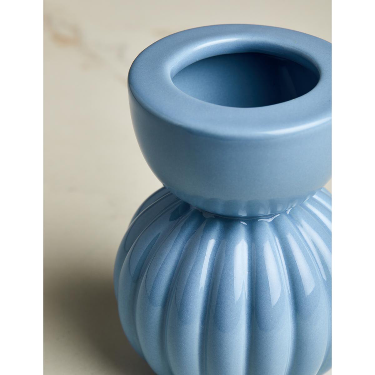 Small Light Blue Stacked Vase – image 2