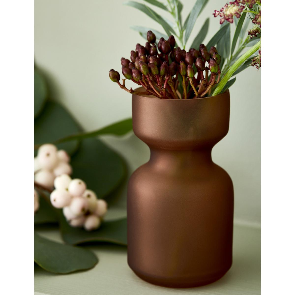 Tiny Terracotta Frosted Glass Bud Vase – image 2