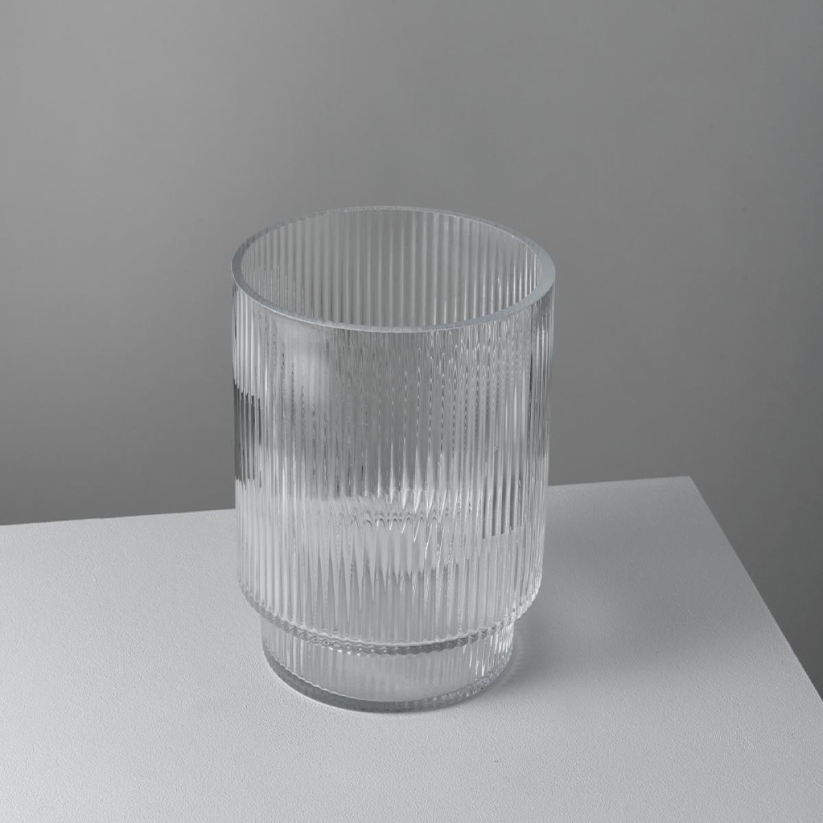 Flute Clear Glass Flower Vase, Small – image 4