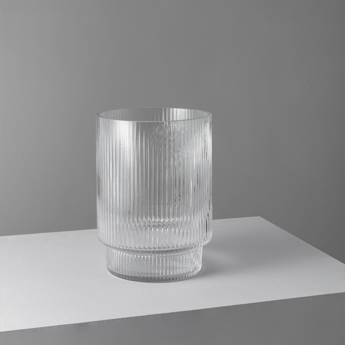 Flute Clear Glass Flower Vase, Small – image 1