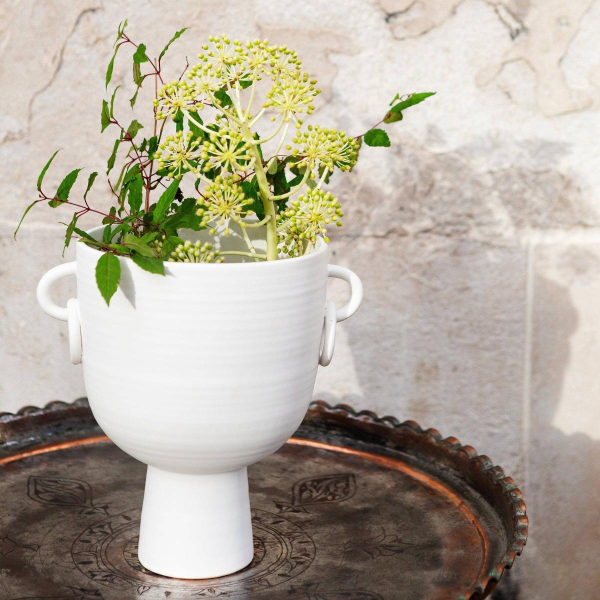 Branksome Ceramic Vase, White, S – image 2
