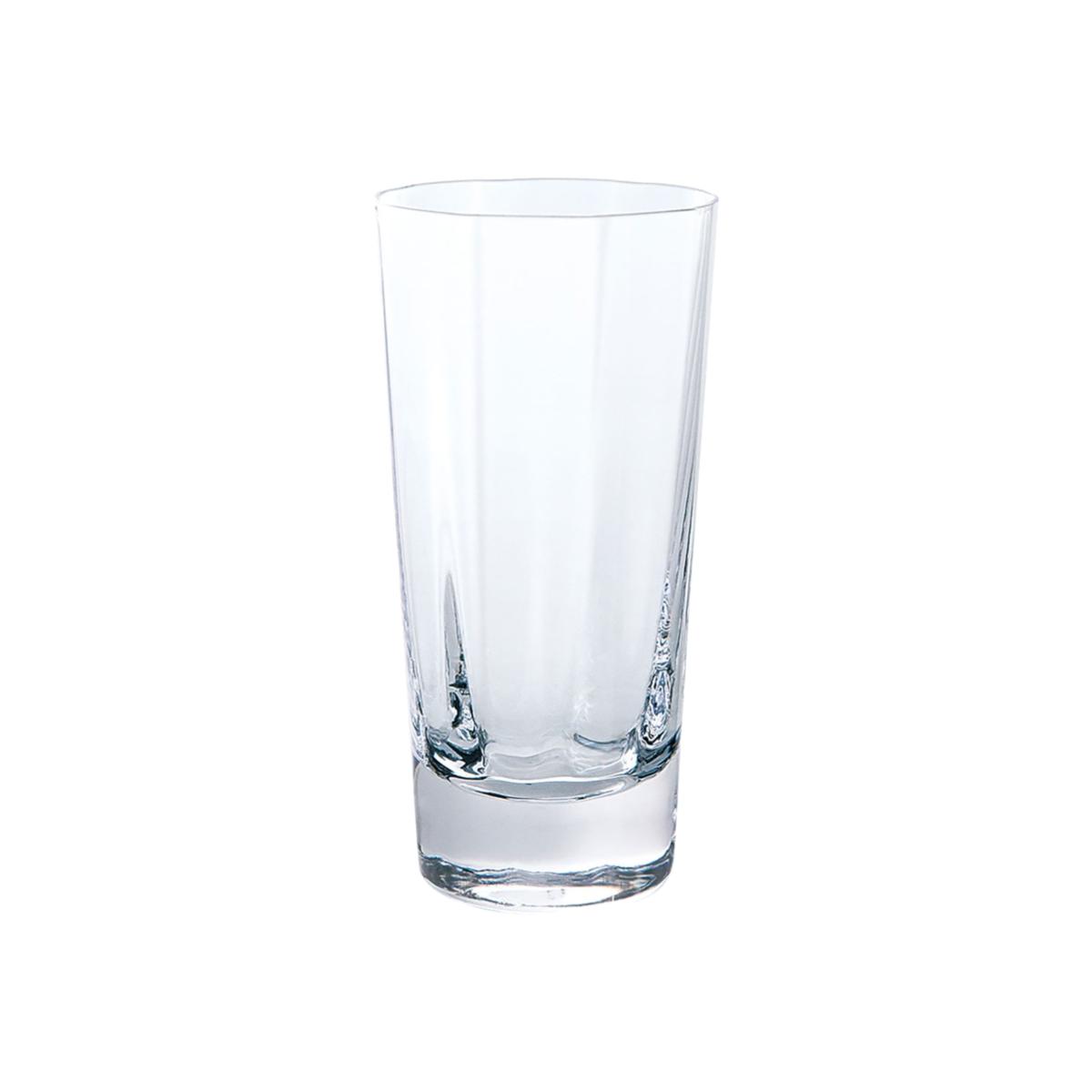 White Kirameki Tumbler Glass - Vertical Eight Lines, Clear | Sghr Sugahara