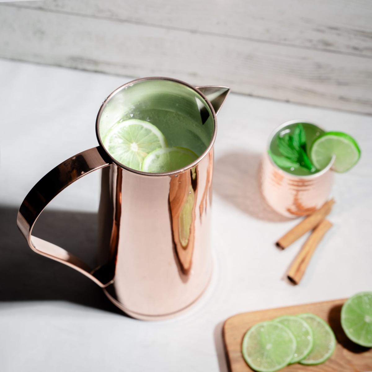 Brown Handcrafted Copper Water Pitcher | Anatoliacraft – image 4
