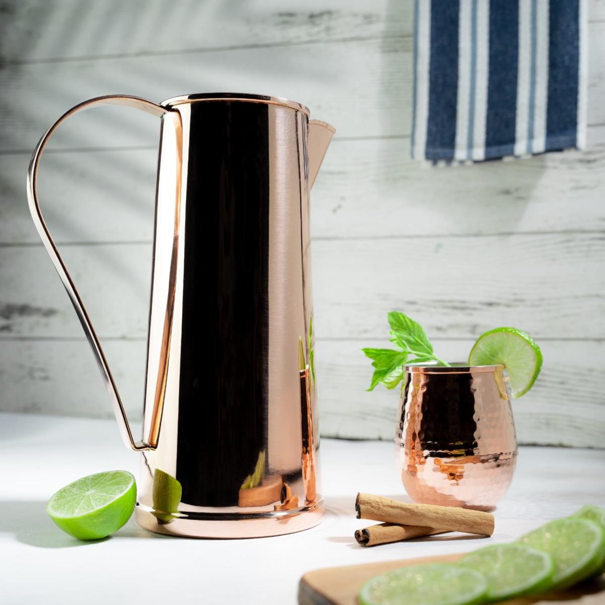 Brown Handcrafted Copper Water Pitcher | Anatoliacraft – image 5