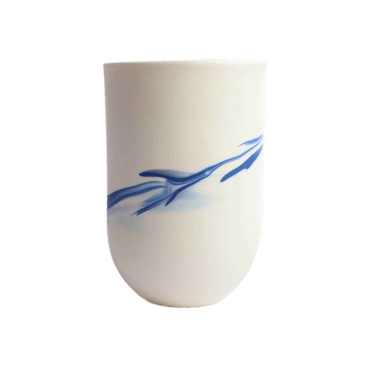 Blue / White Marbled Vase - Navy On White One Size Michelle Williams Ceramics