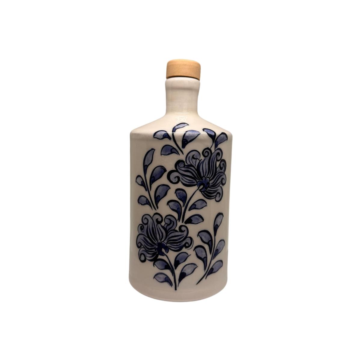 Blue / White Artisan Crafted Ceramic Flower Bottle And Vase Black and Wild – image 1