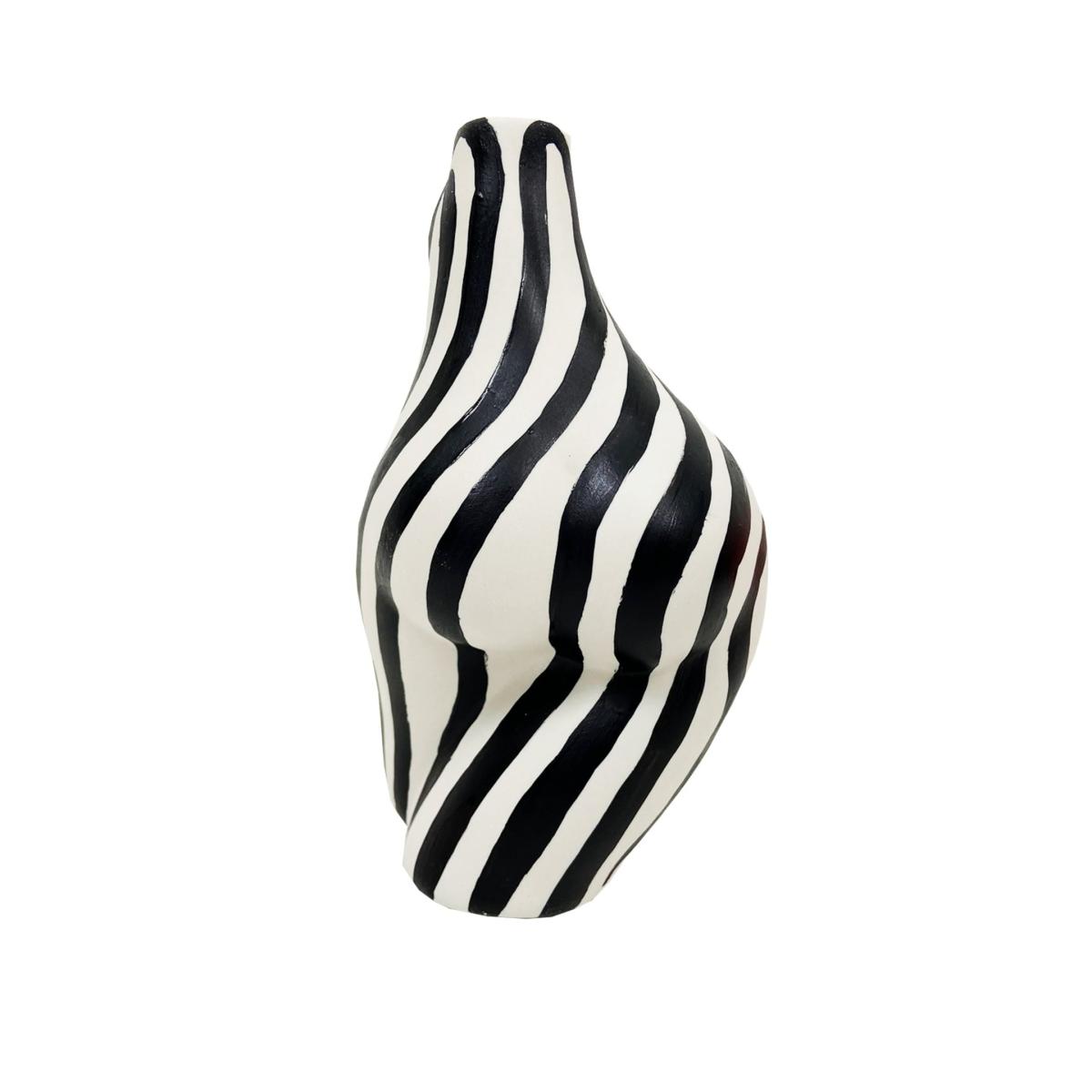 Black / White Zebra Stripe Womens Body Vase Quillattire – image 3