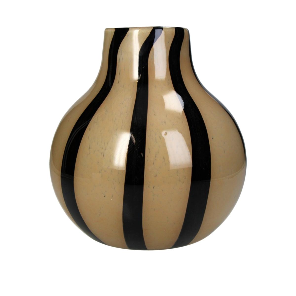 Brown / Black Elegant Brown Two Toned Striped Vase | Casabyjj – image 3