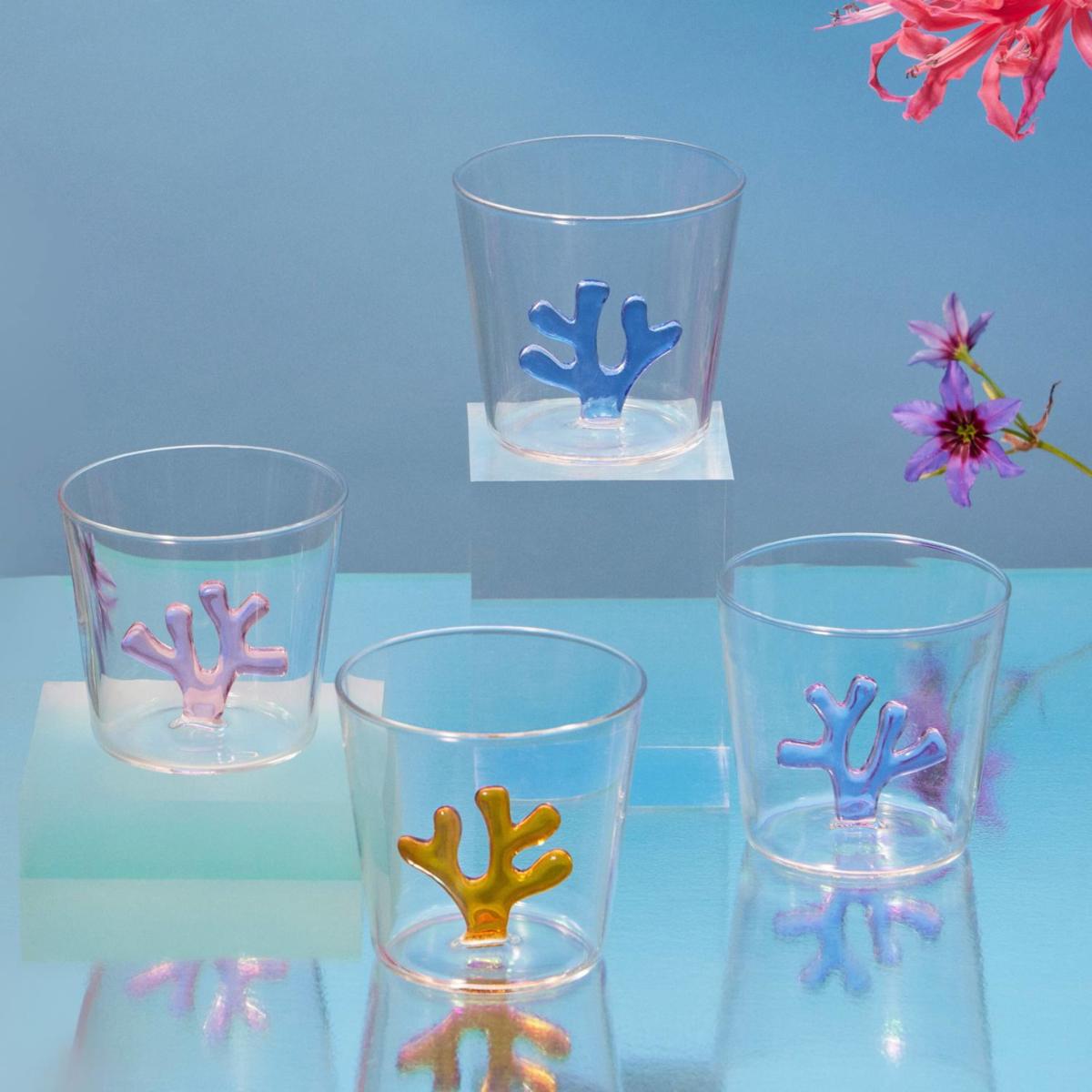 Pink / Purple A Set Of Four Borosilicate Glass Water Tumblers In Lilac | Sprezz – image 3