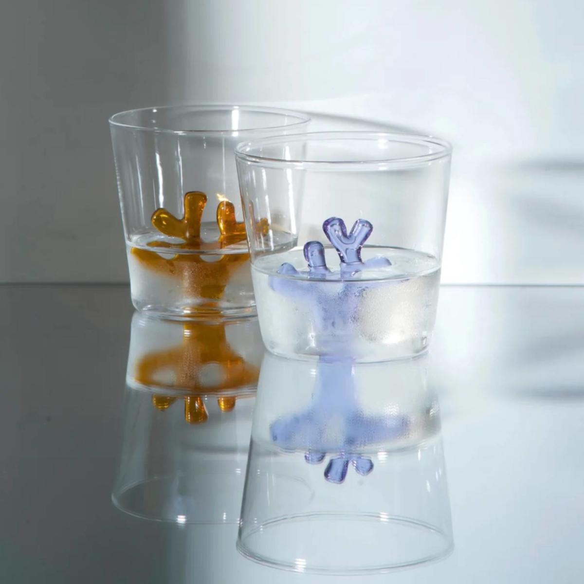 Pink / Purple A Set Of Four Borosilicate Glass Water Tumblers In Lilac | Sprezz – image 4