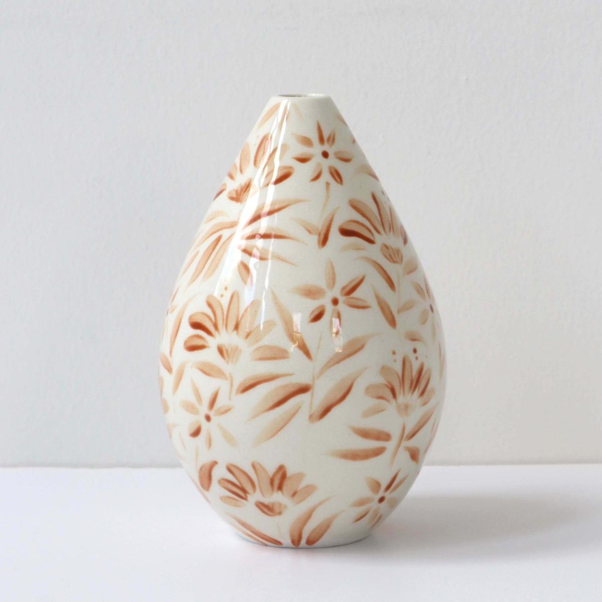 Neutrals / White / Brown Sunburst Flowers Bud Vase - Autumn Brown Rosanna Corfe – image 2