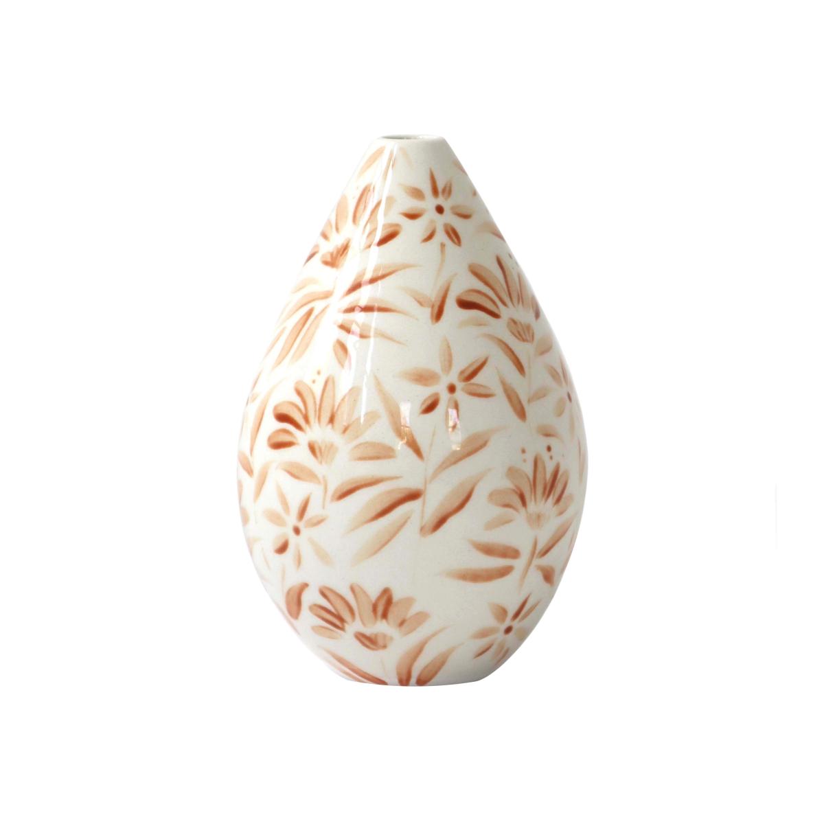 Neutrals / White / Brown Sunburst Flowers Bud Vase - Autumn Brown Rosanna Corfe – image 1