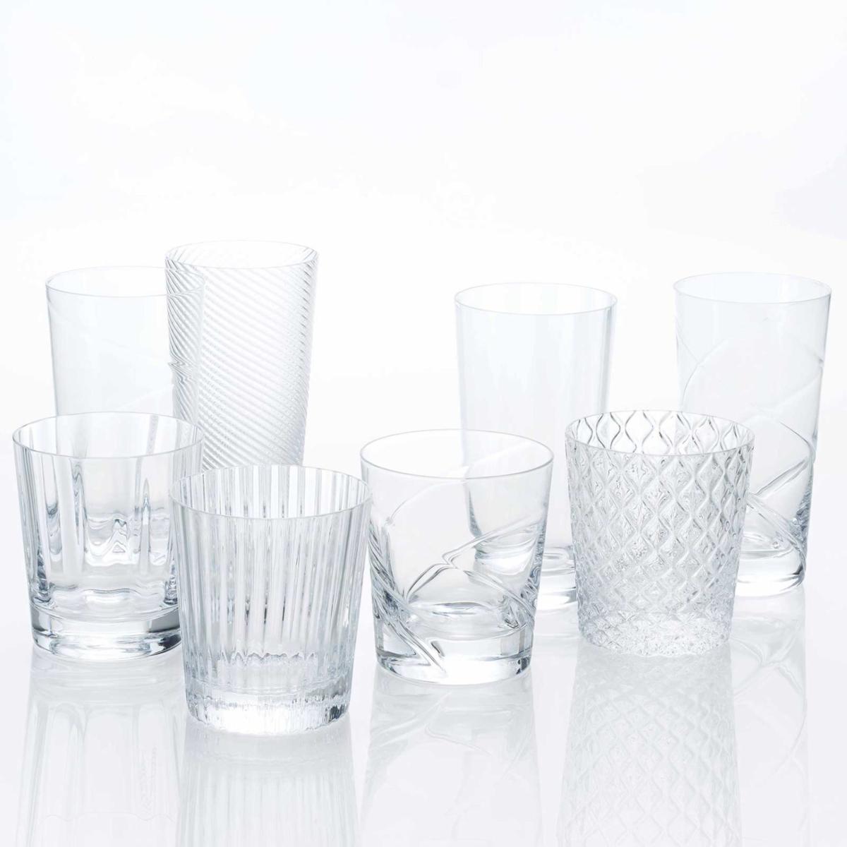 White Kirameki Old Fashioned Glass - One Line, Clear | Sghr Sugahara – image 2