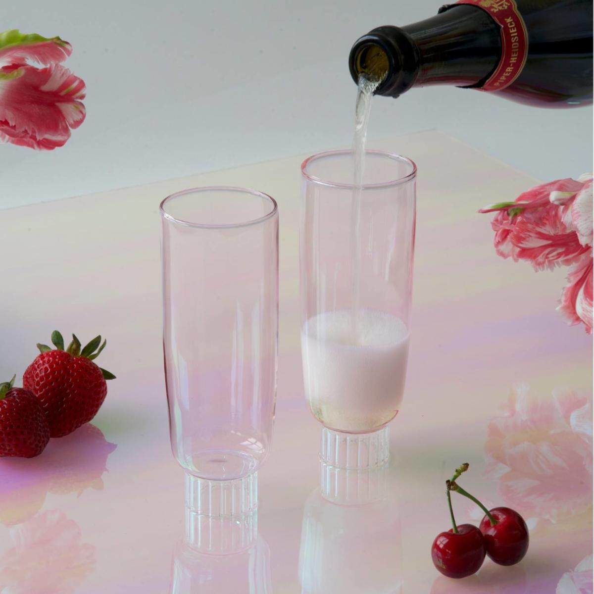 Pink / Purple / Rose Gold Blush Pink Champagne Flutes - Set Of Four | Sprezz – image 2