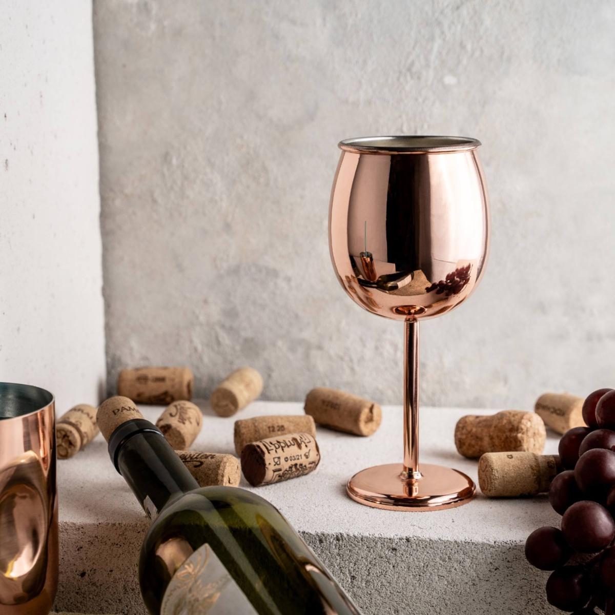 Brown Handcrafted Copper Wine Goblet | Anatoliacraft – image 2