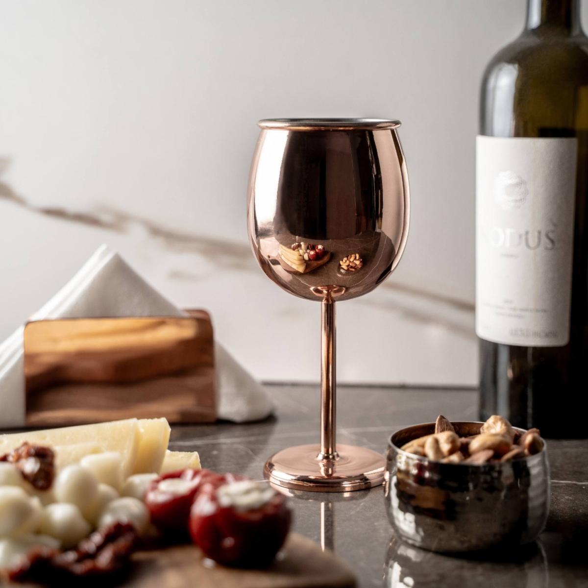 Brown Handcrafted Copper Wine Goblet | Anatoliacraft – image 5