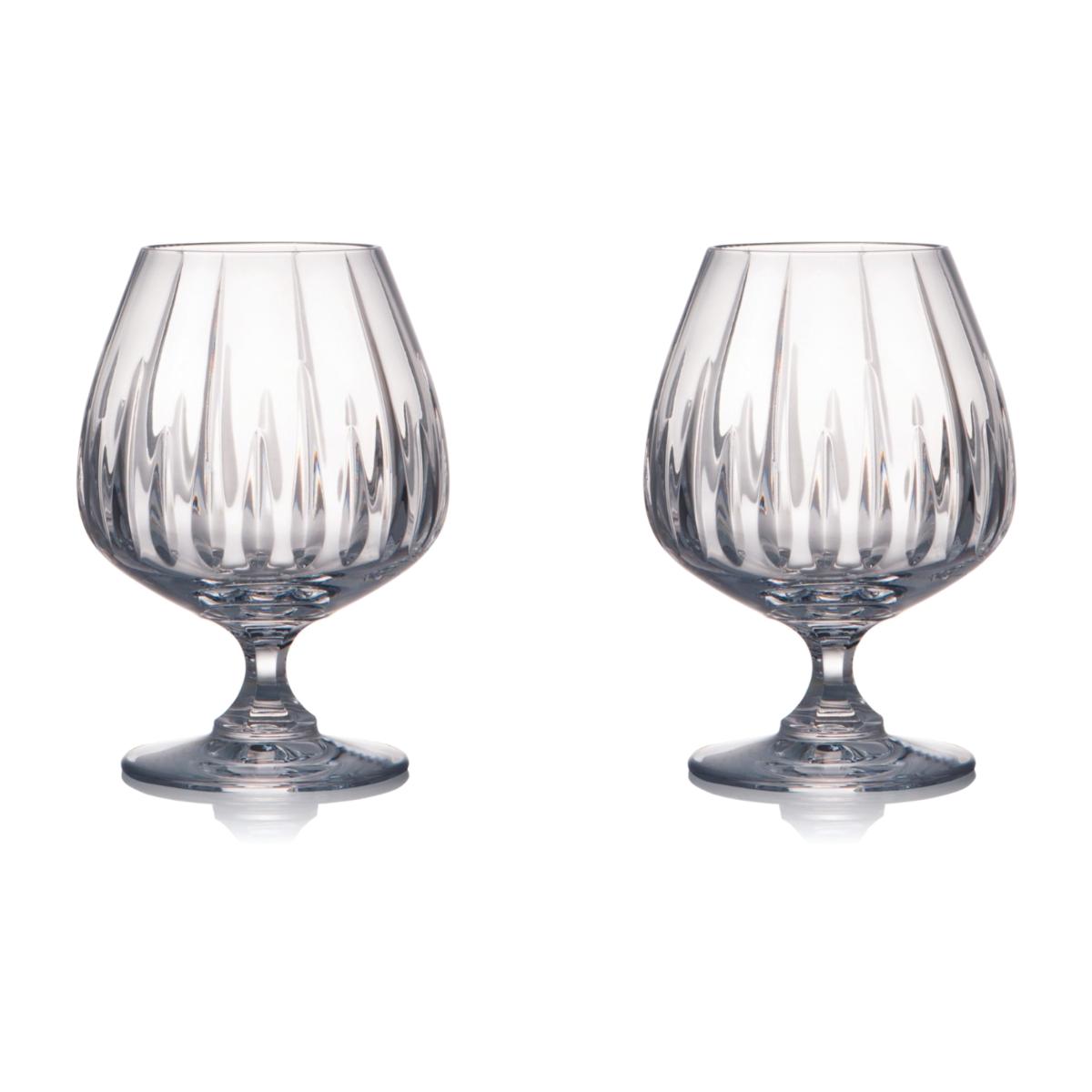 Pair Of Crystal Skylight Brandy Balloon Glasses | Eliská – image 1
