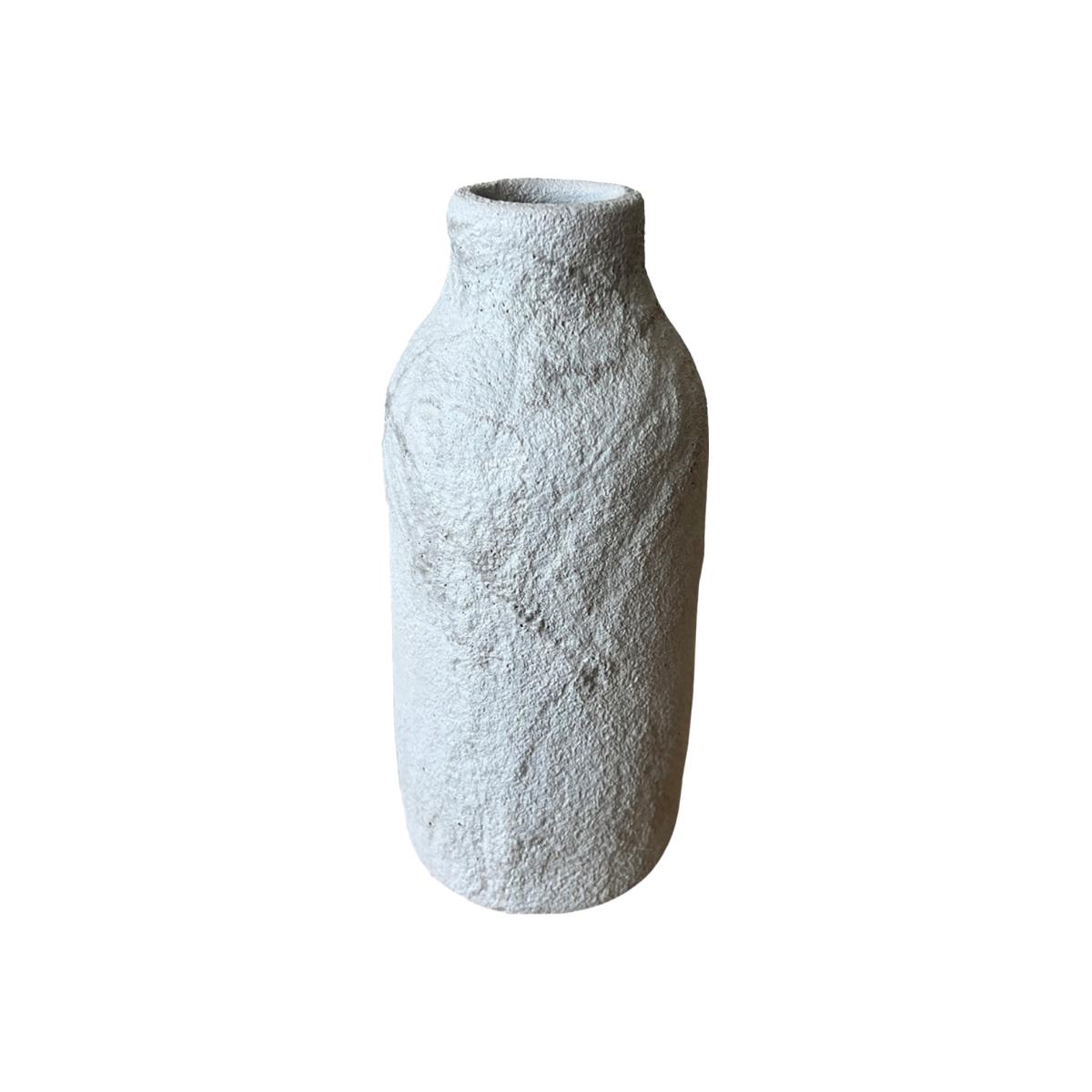 Grey Gray Tall Bottle Crater Vase Gina Desantis Ceramics