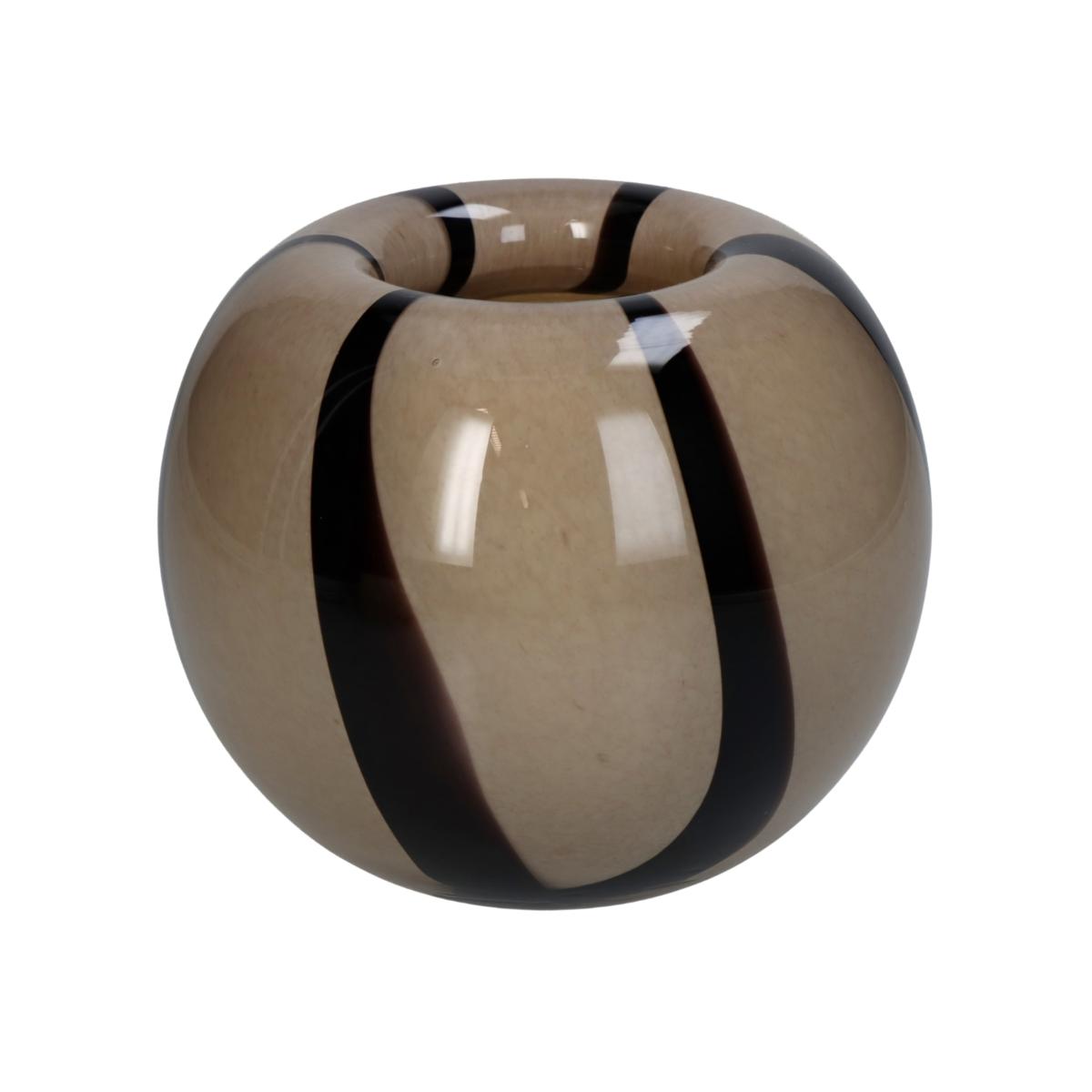 Pink / Purple Rounded Striped Two Toned Brown Vase | Casabyjj – image 1