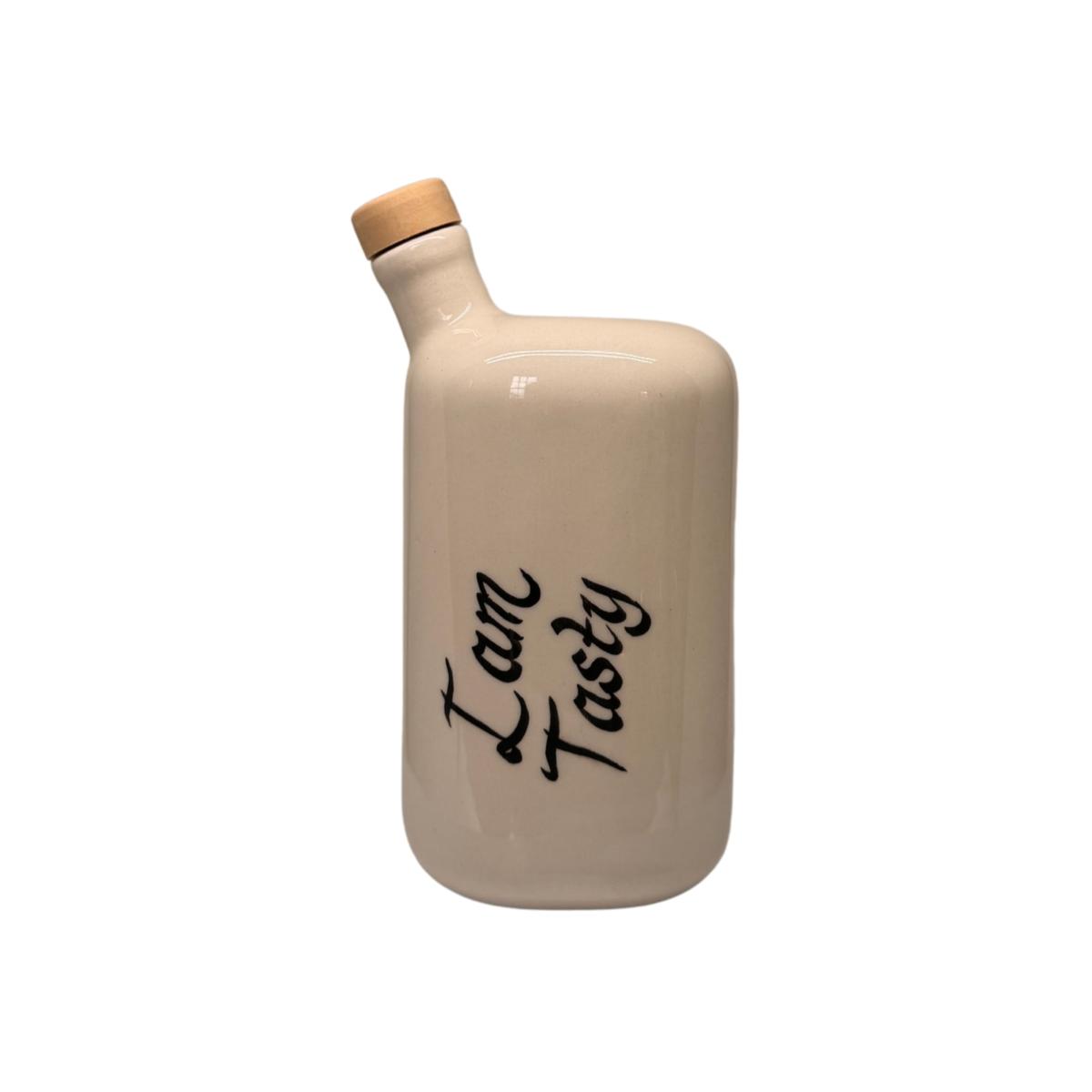 Black / White Artisan Crafted Ceramic I'm Tasty Bottle And Vase Black and Wild – image 1