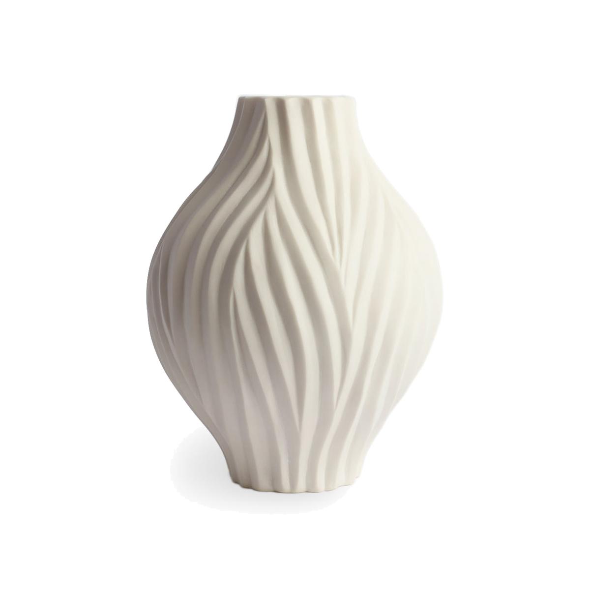 White Large Deeply Carved Vase One Size Michelle Williams Ceramics