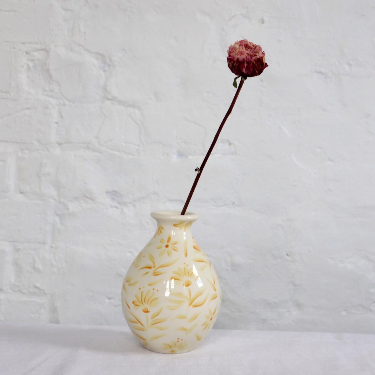 Yellow / Orange / White 'Sunburst' Flowers Bud Vase - Yellow Rosanna Corfe – image 3