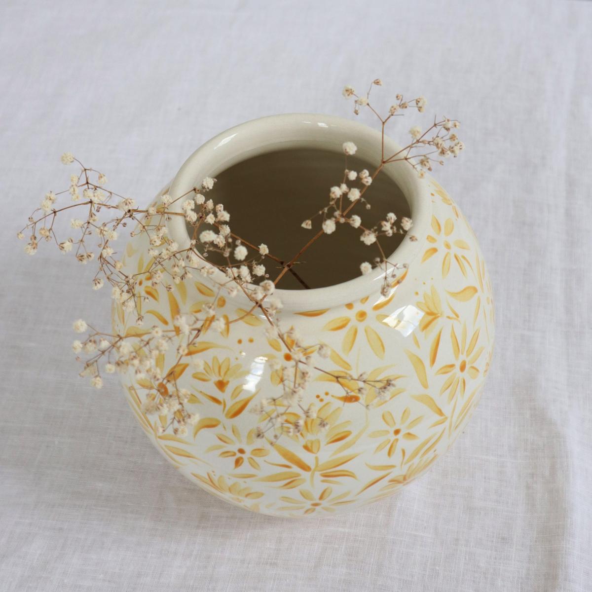 Neutrals / Yellow / Orange Sunburst Large Ball Vase - Yellow Rosanna Corfe – image 3