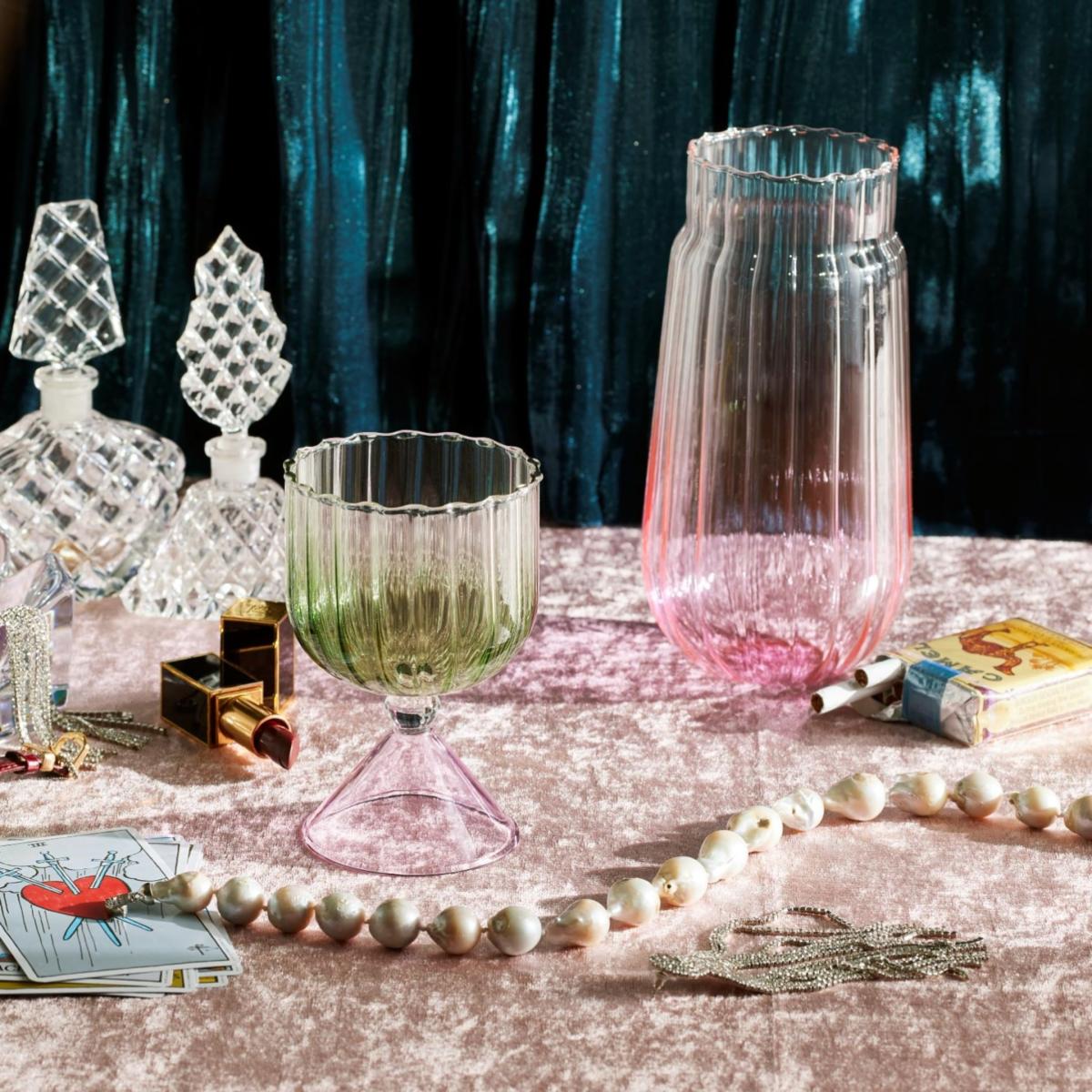 Green / Pink / Purple Gatsby Goblet - Set Of Six - Emerald | Lodore – image 2