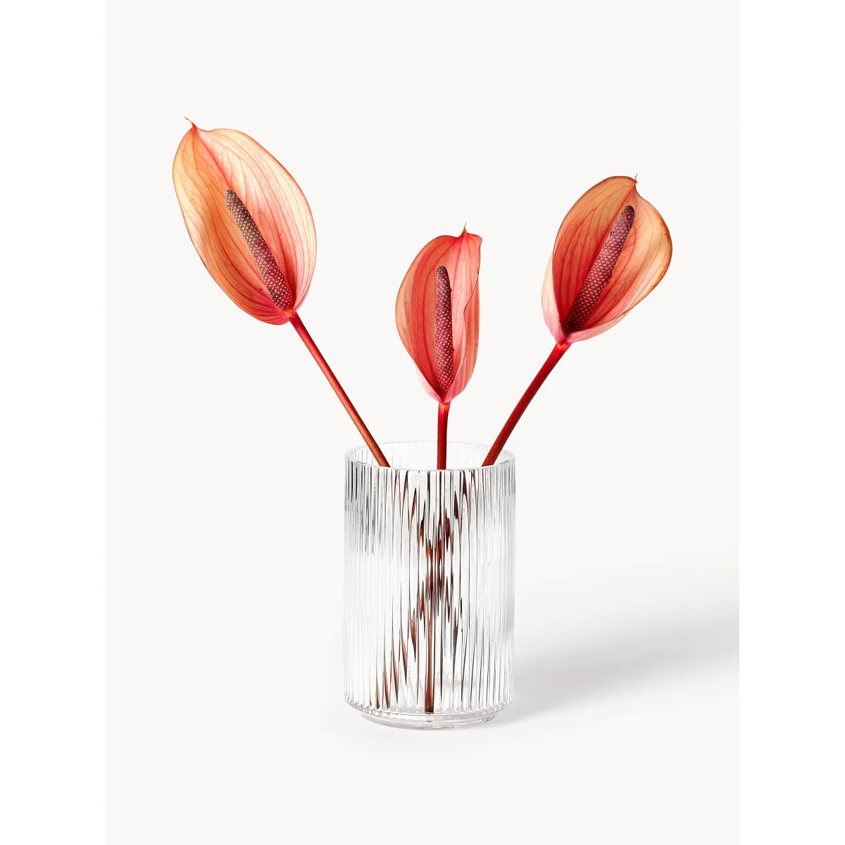 Mouth-Blown Decorative Vase Carlo with Embossed Pattern, H 20 cm – image 3