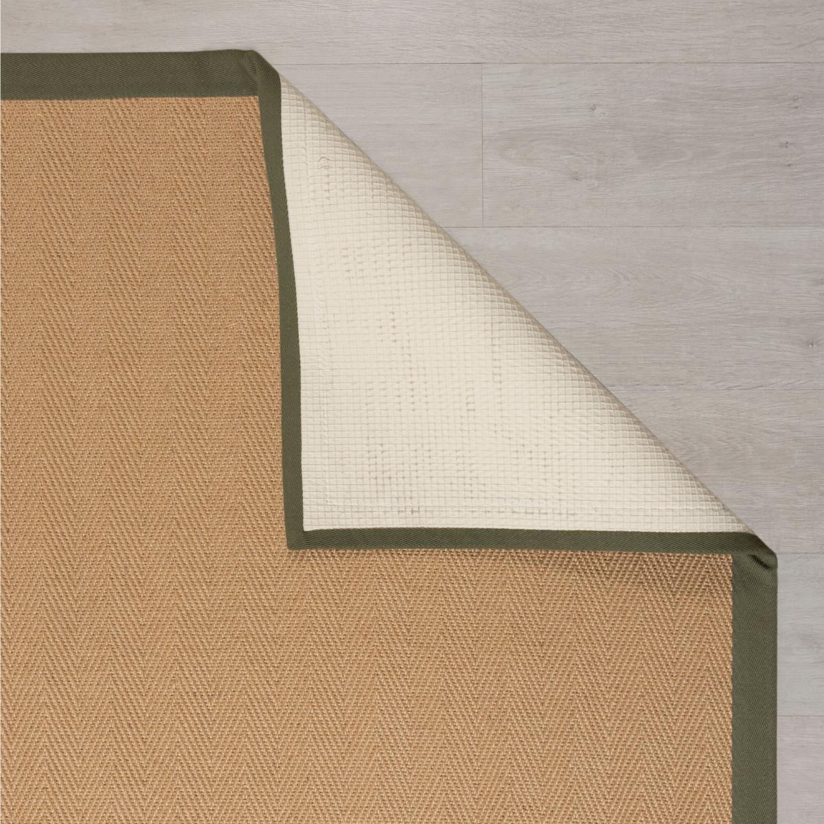 Herringbone Jute Border Stair Runner Herringbone Border Green – image 3