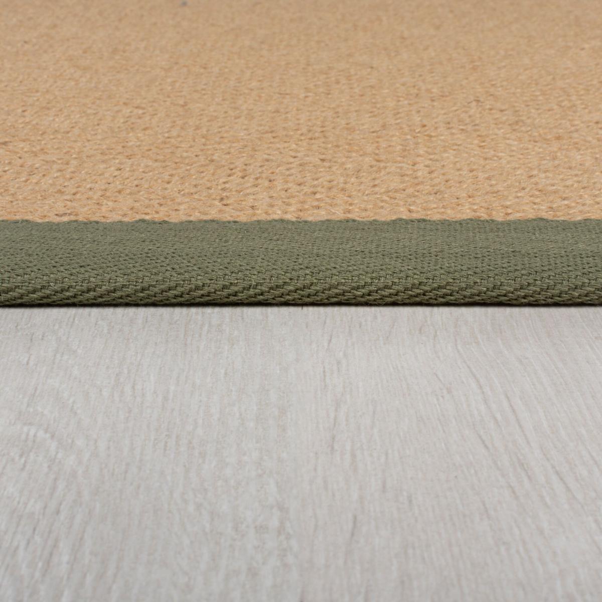 Herringbone Jute Border Stair Runner Herringbone Border Green – image 4