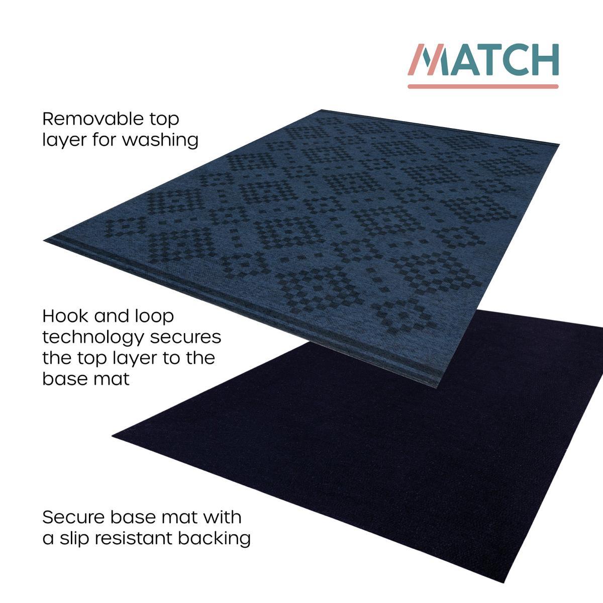 Match Eve Trellis Washable Runner Navy – image 6