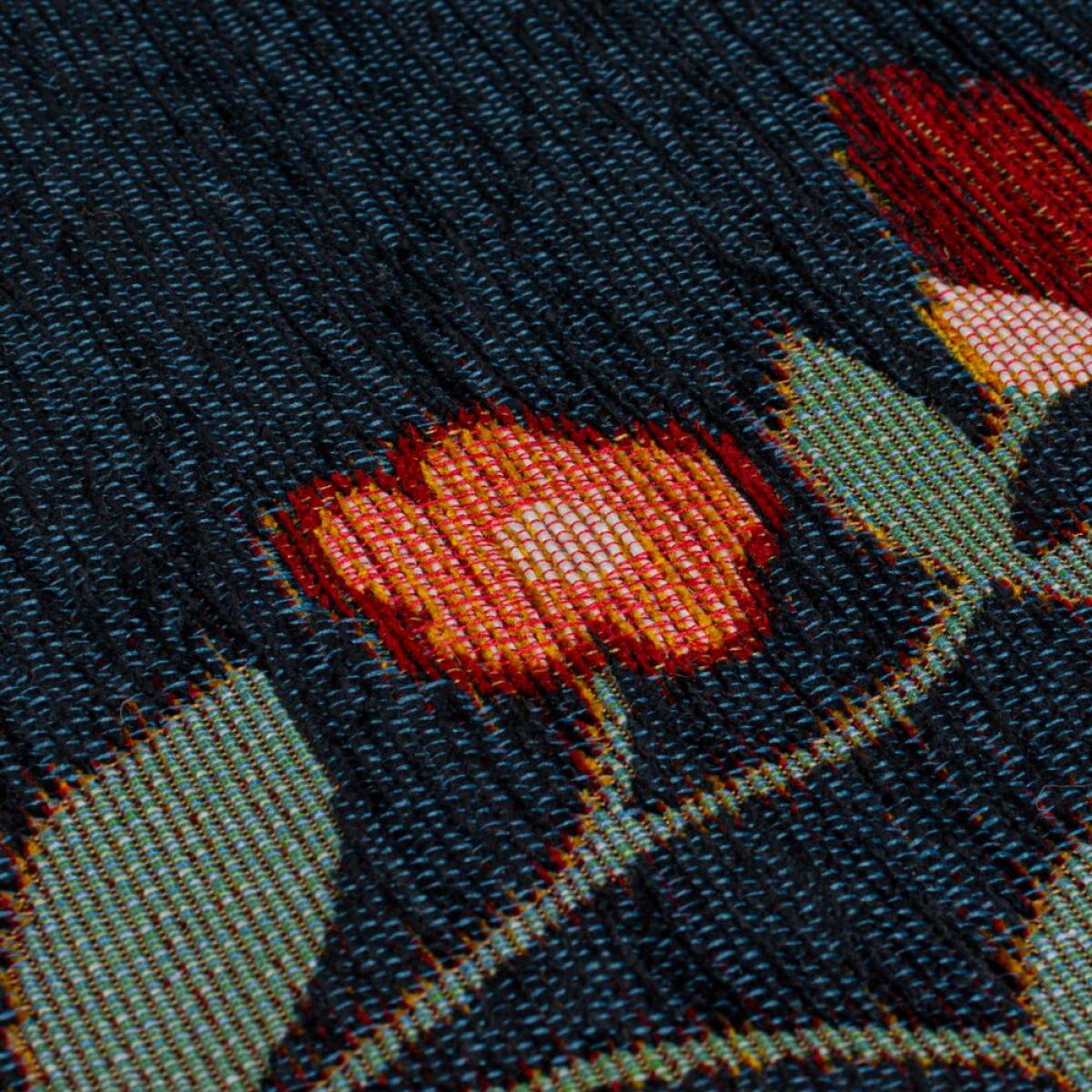 Camellia Floral Border Stair Runner Blue – image 2