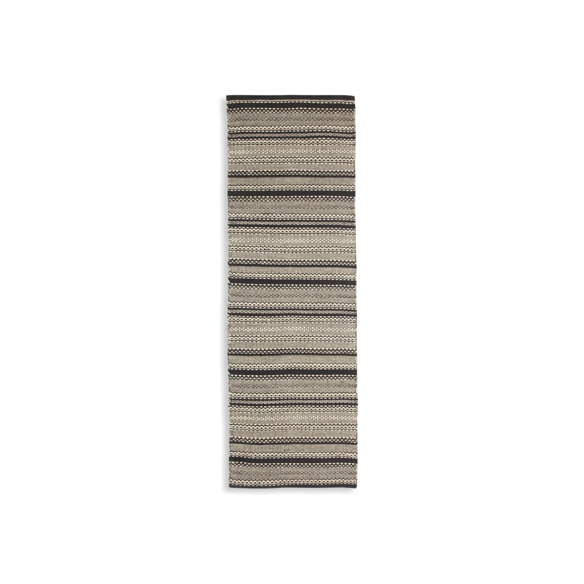 Habitat Agnes Flatweave Cotton Runner - Black - 65x200cm