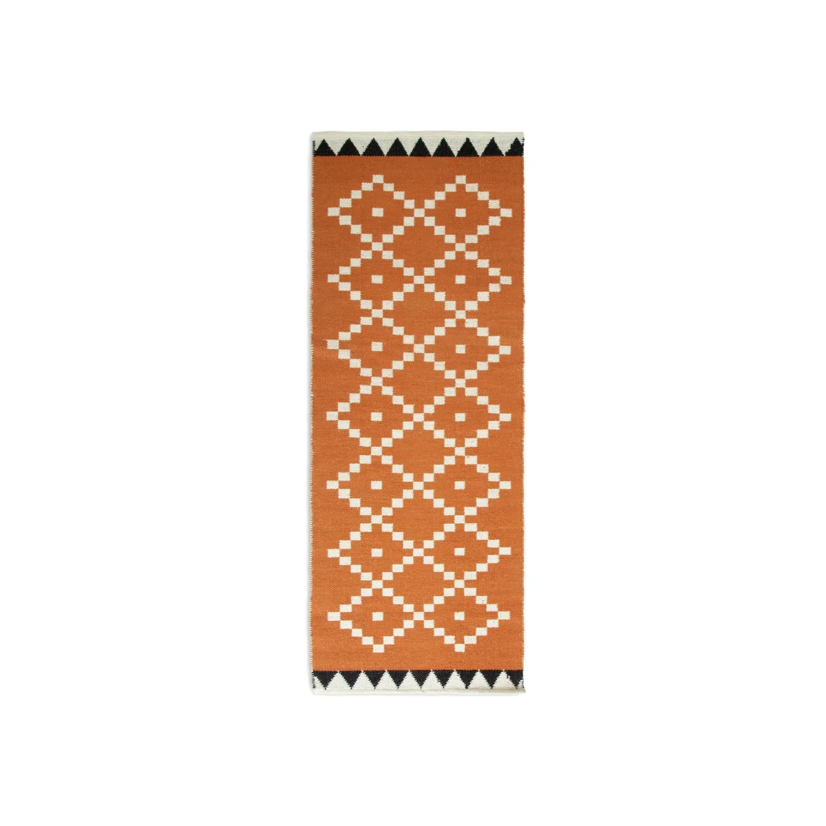 Habitat Geo Flatweave Wool Runner - Red - 75x200cm