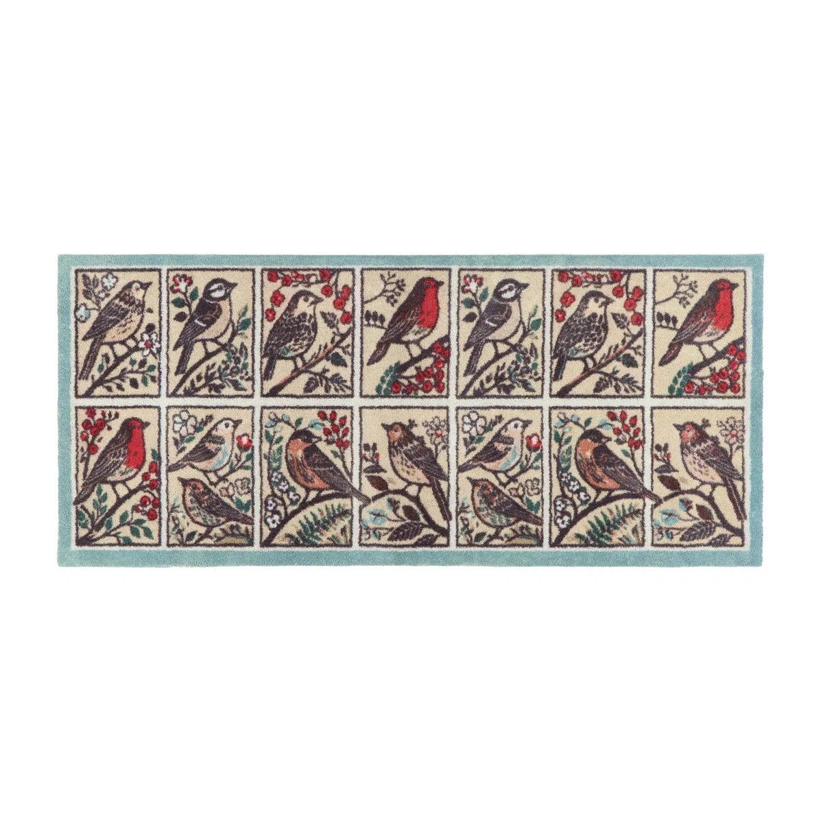 Bird Postbook Beige Charity Washable Runner