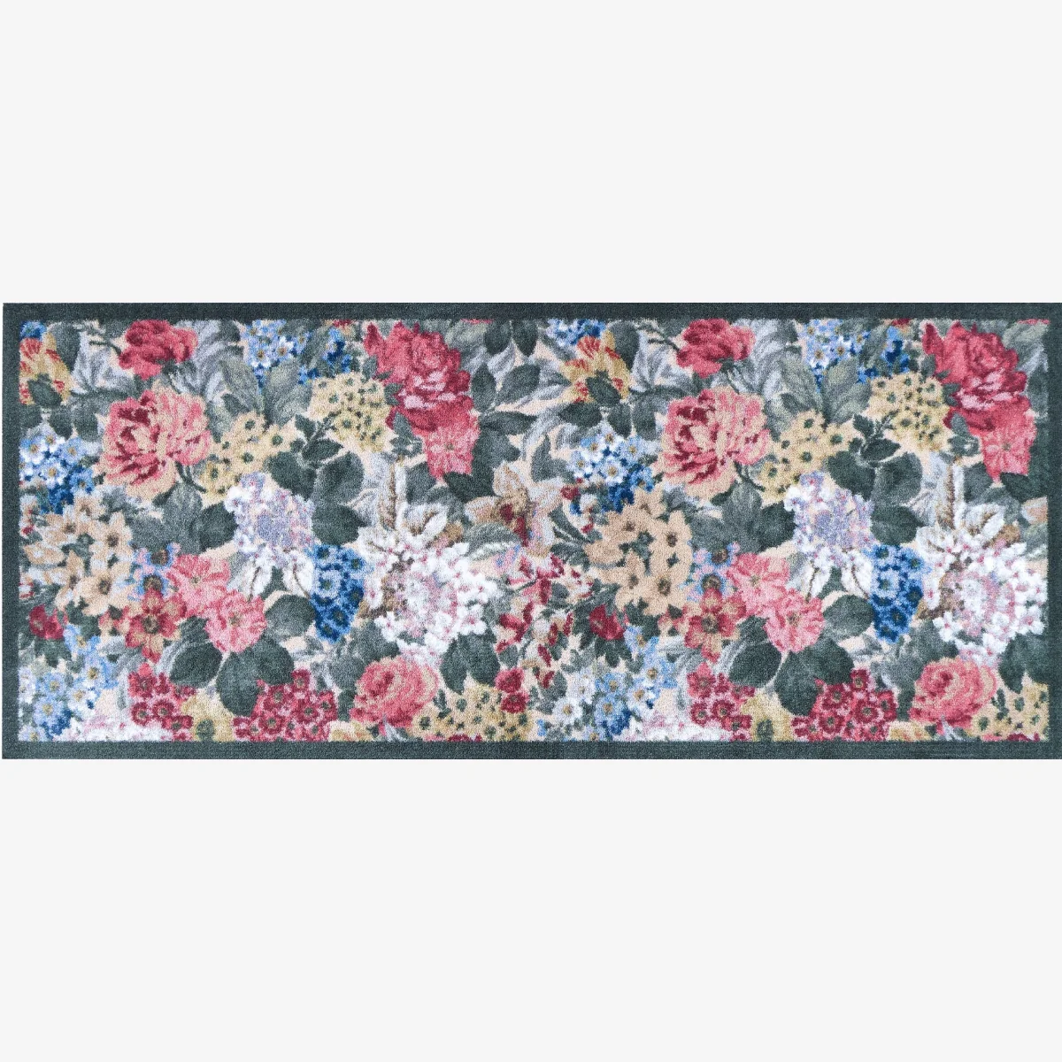 Antique Hydrangea & Rose Chintz Washable Runner