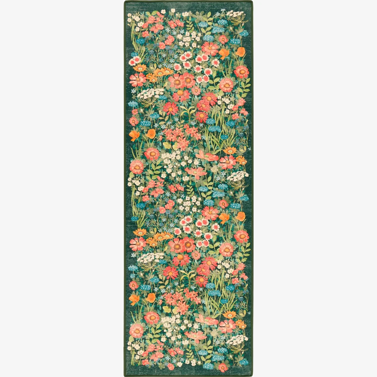 Wallflower Emerald Eco-Washable Runner