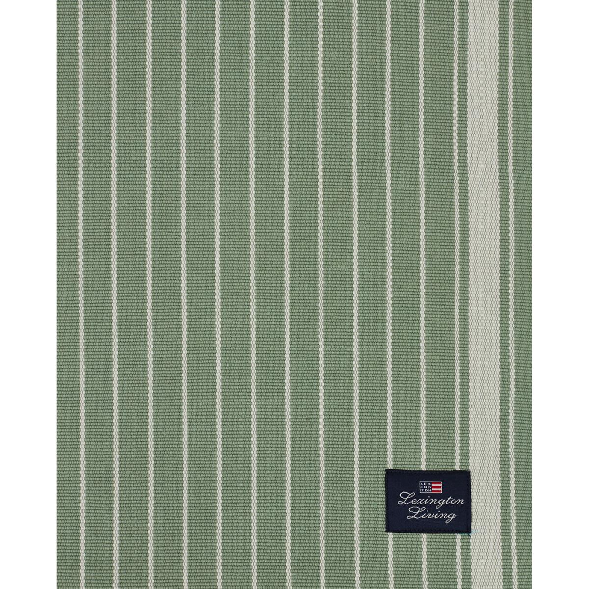 Striped Organic Cotton Rips runner 50x250 cm Green-white – image 2
