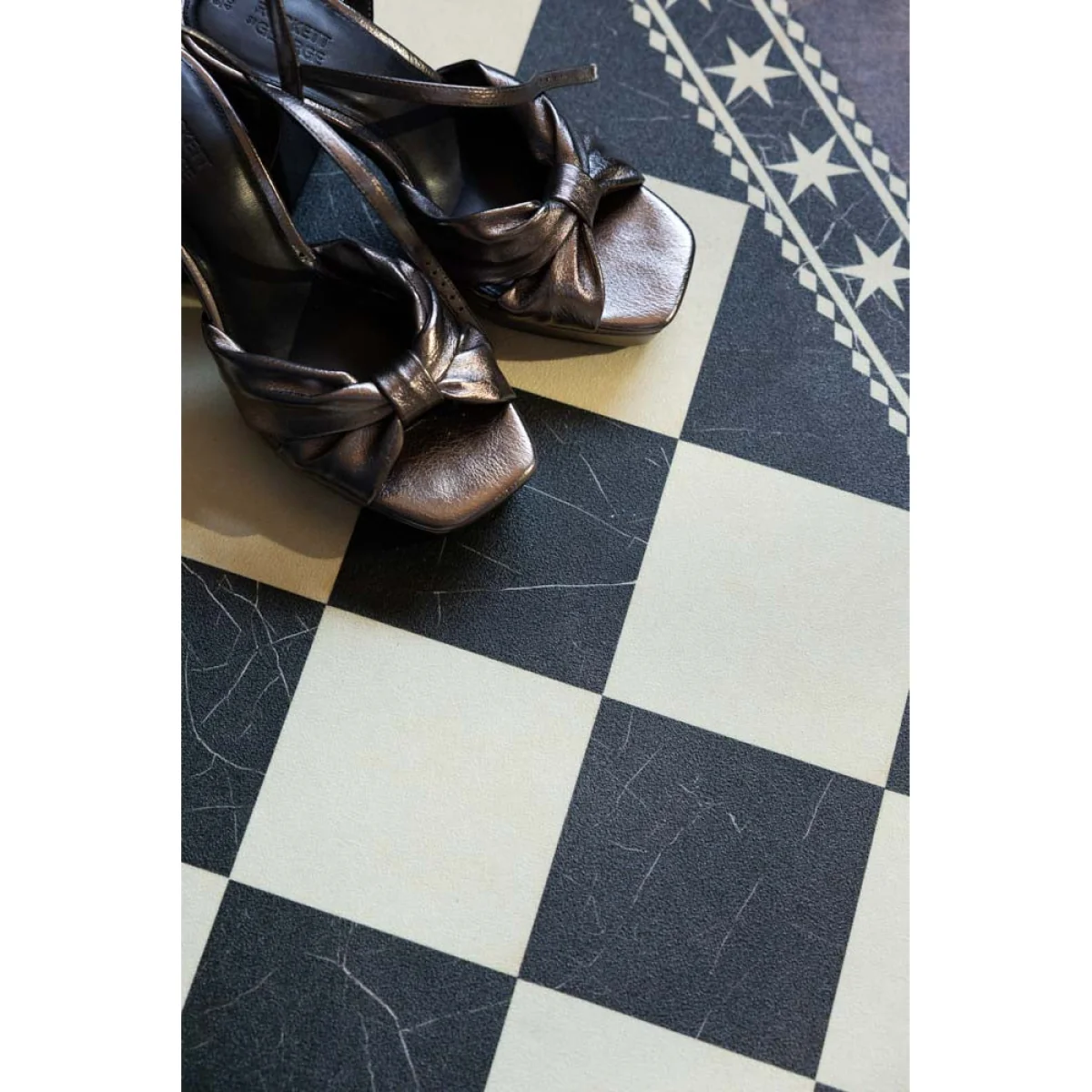 Monochrome Marble Tile Effect Durable Runner – image 2