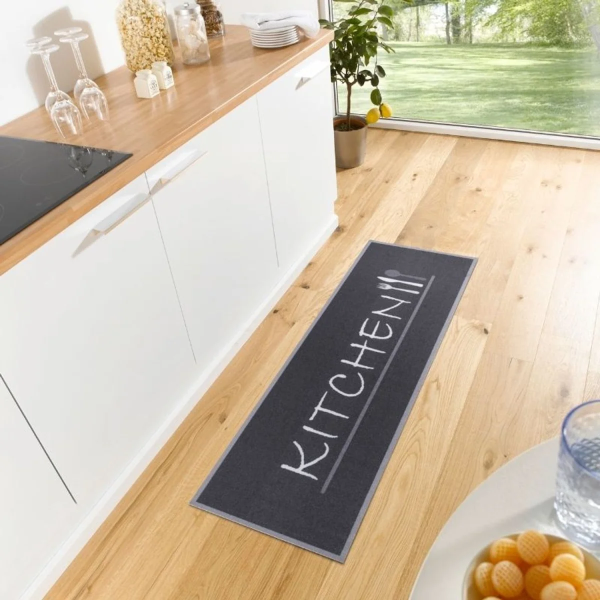 Hanse Home Cook Clean Cutlery Polyester Kitchen Runner Rug Black - Black – image 2