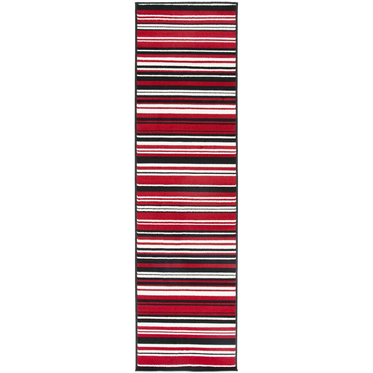 Two Tone Striped Hallway Runner - Red / 150cm – image 3