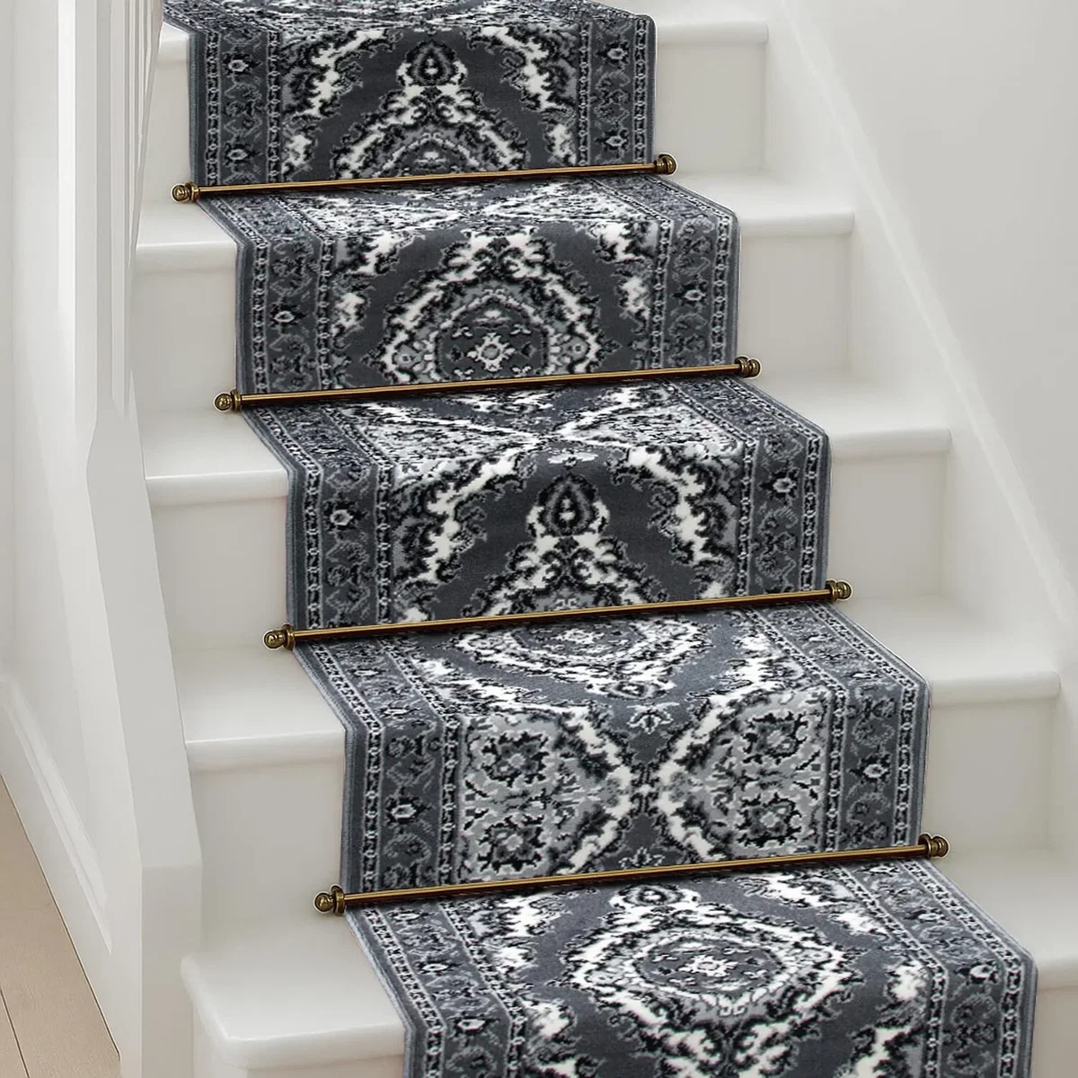 Texas Medallion Traditional Hallway Runner - Grey / 720cm – image 1