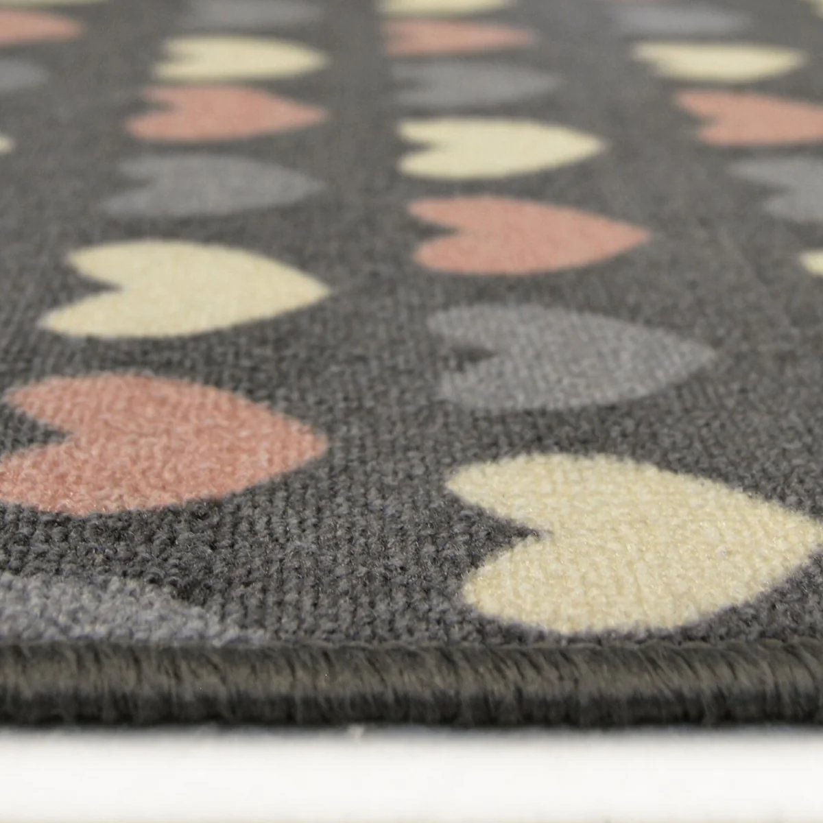 Grey and Pink Hearts Non Slip, Washable Runner and Welcome Doormat Set - - Pink – image 3