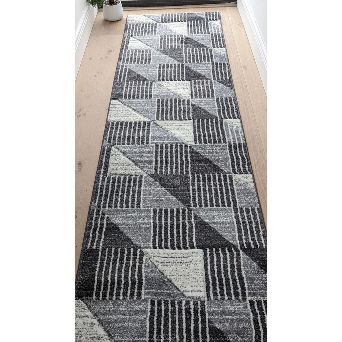 Grey Geometric Area Rug - Boston - Grey / 3g / 230cm – image 2